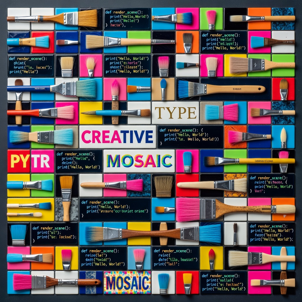Creative tools and typography arranged as a flat lay